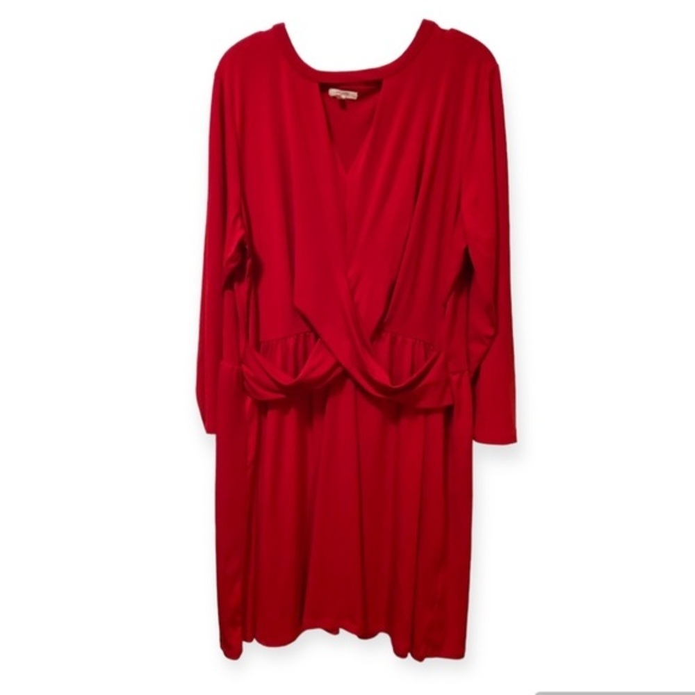 Maurices Red‎ Cowl Neck Midi Dress with Dolman Sleeves Women’s Plus Size 3X